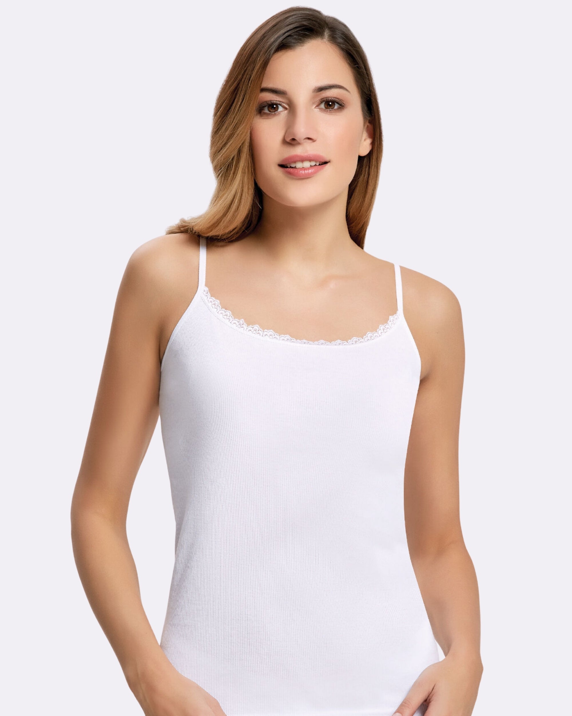 Pamuk Kadın Kaşkorse Dantelli İp Askılı Atlet 2042