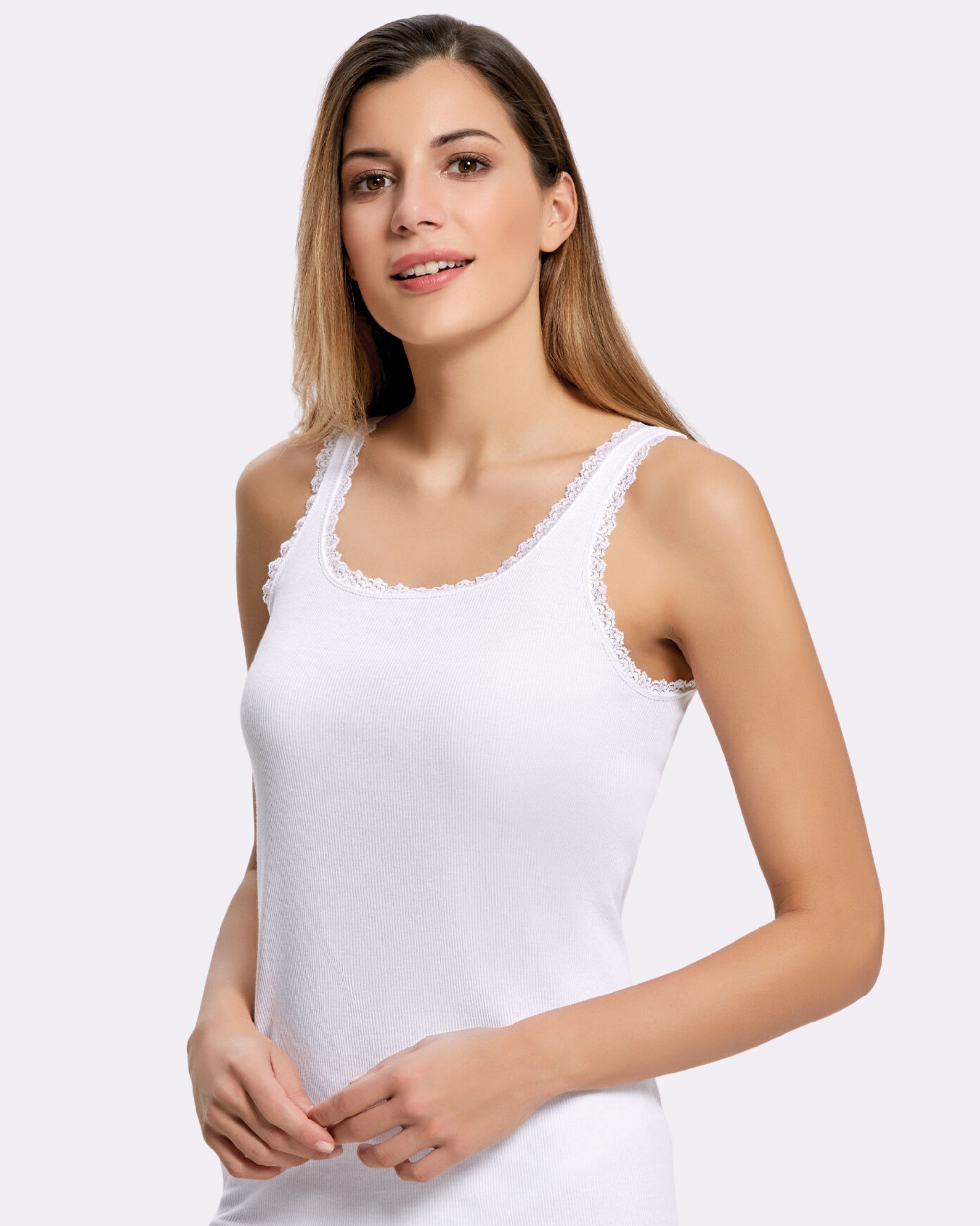 Pamuk Kadın Kaşkorse Dantelli Geniş Askılı Atlet 2044