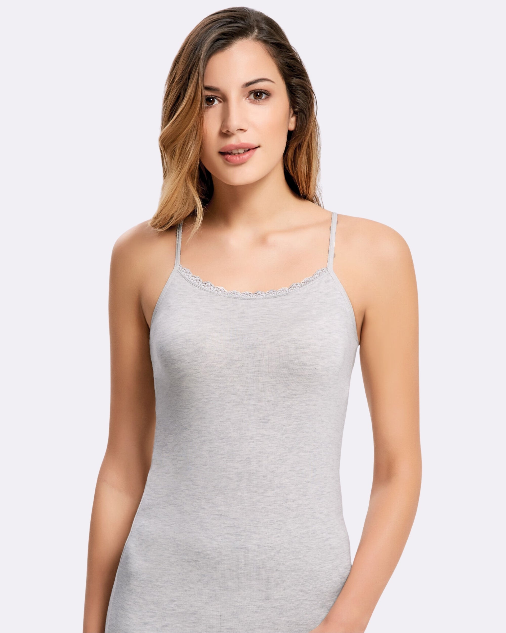 Pamuk Elastan Kadın Melanjlı Dantelli İp Askılı Atlet 2346