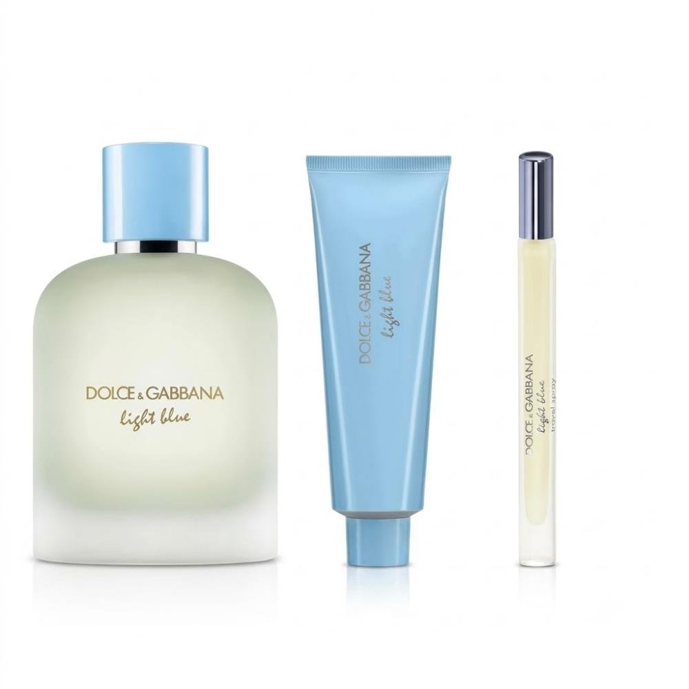 Dolce & Gabbana Light Blue Pour Homme EDT 100 ml + EDT 10 ml + 50 ml Shower Gel Erkek Parfüm Seti