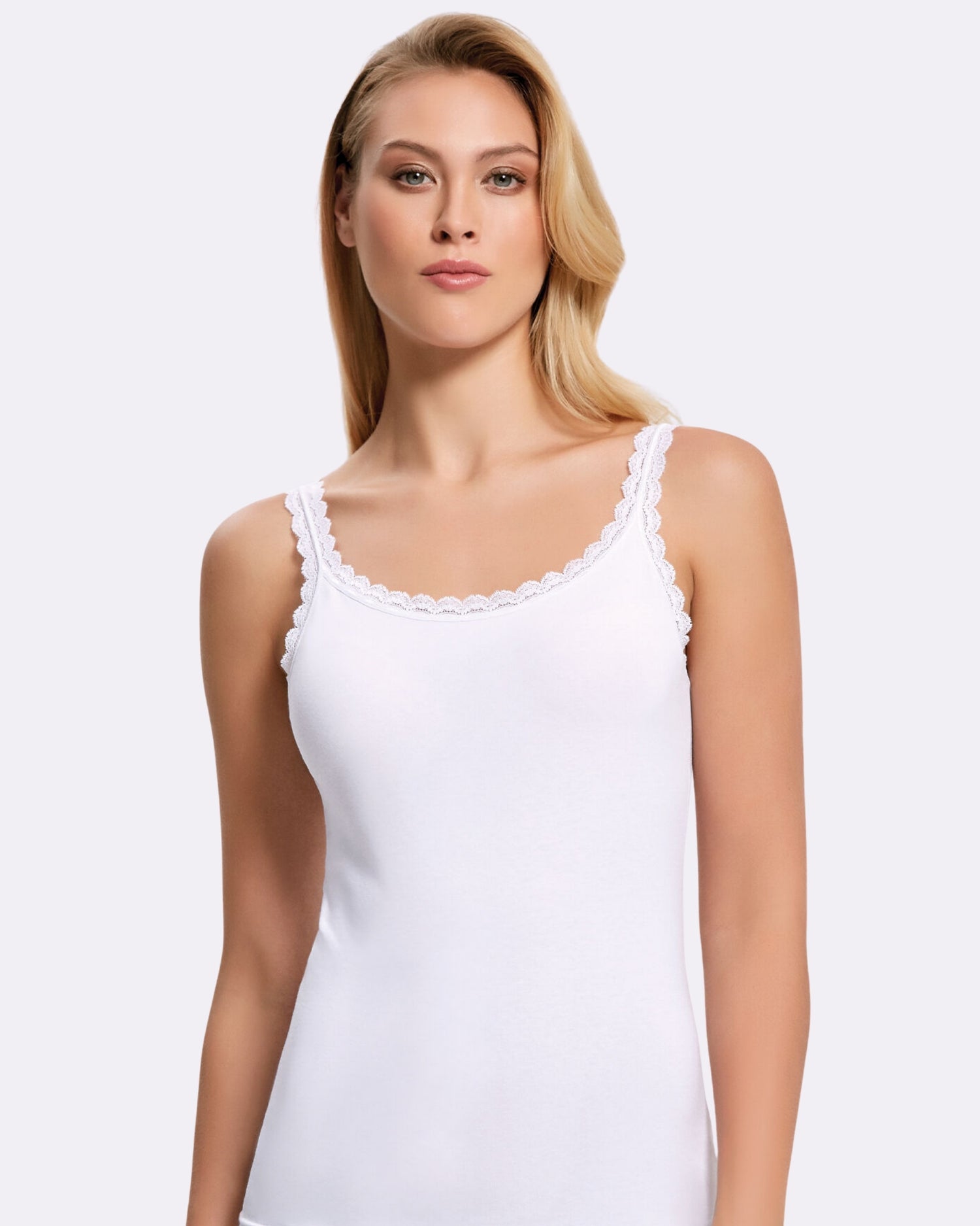 Pamuk Elastan Kadın Dantel Askılı Atlet 2211