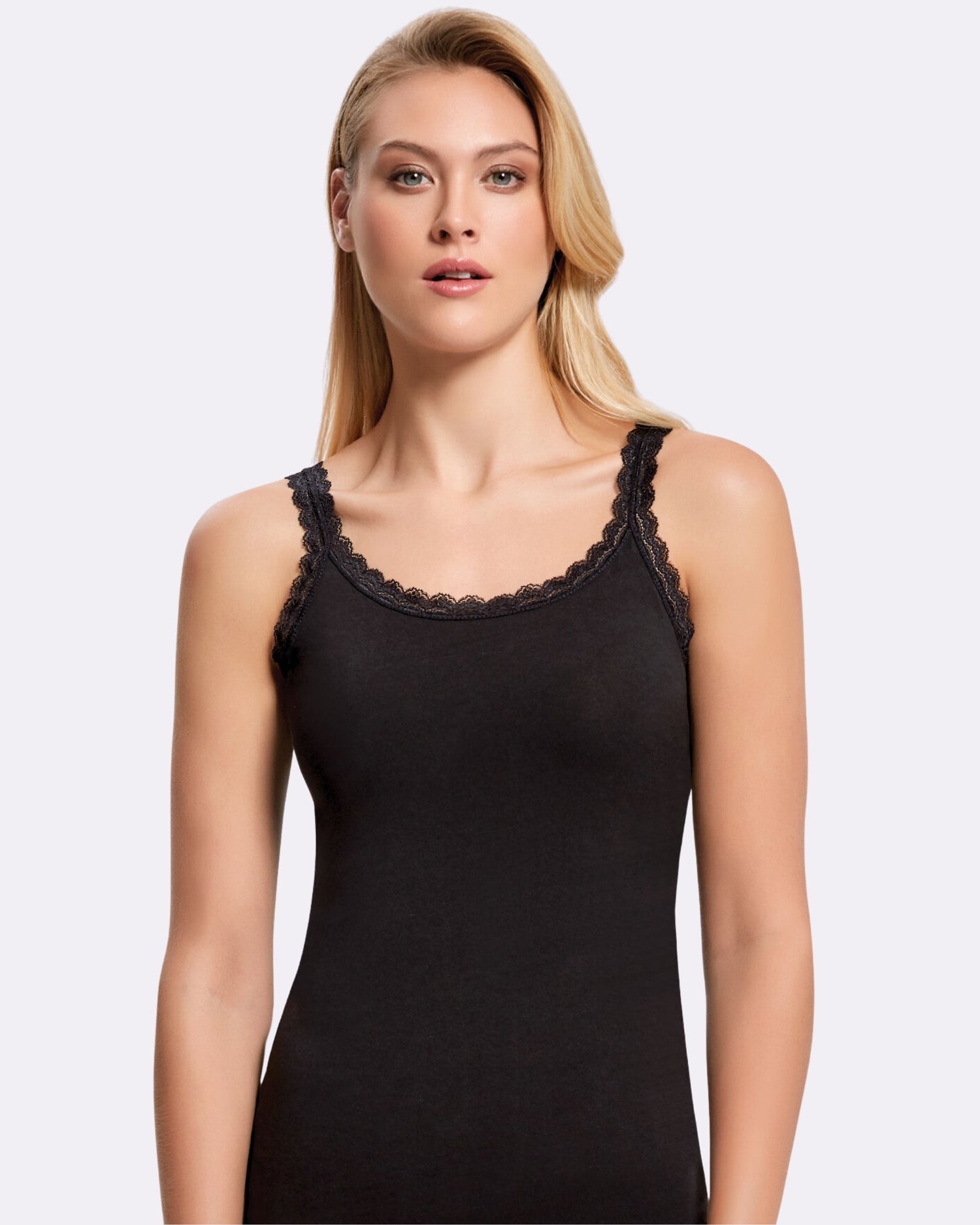 Pamuk Elastan Kadın Dantel Askılı Atlet 2211