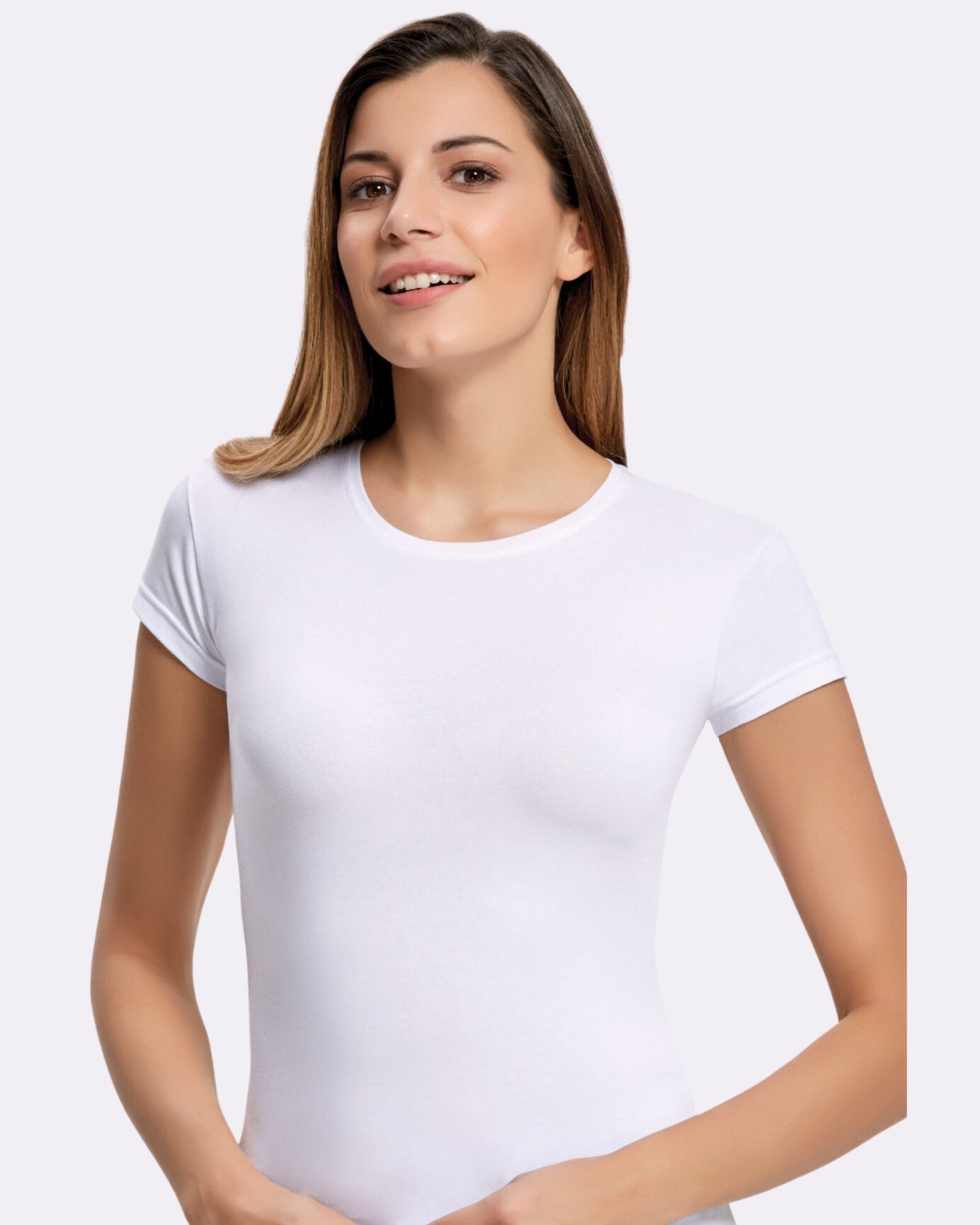 Pamuklu Kadın Elastan 0 Yaka Kısa Kollu Tişört 2260