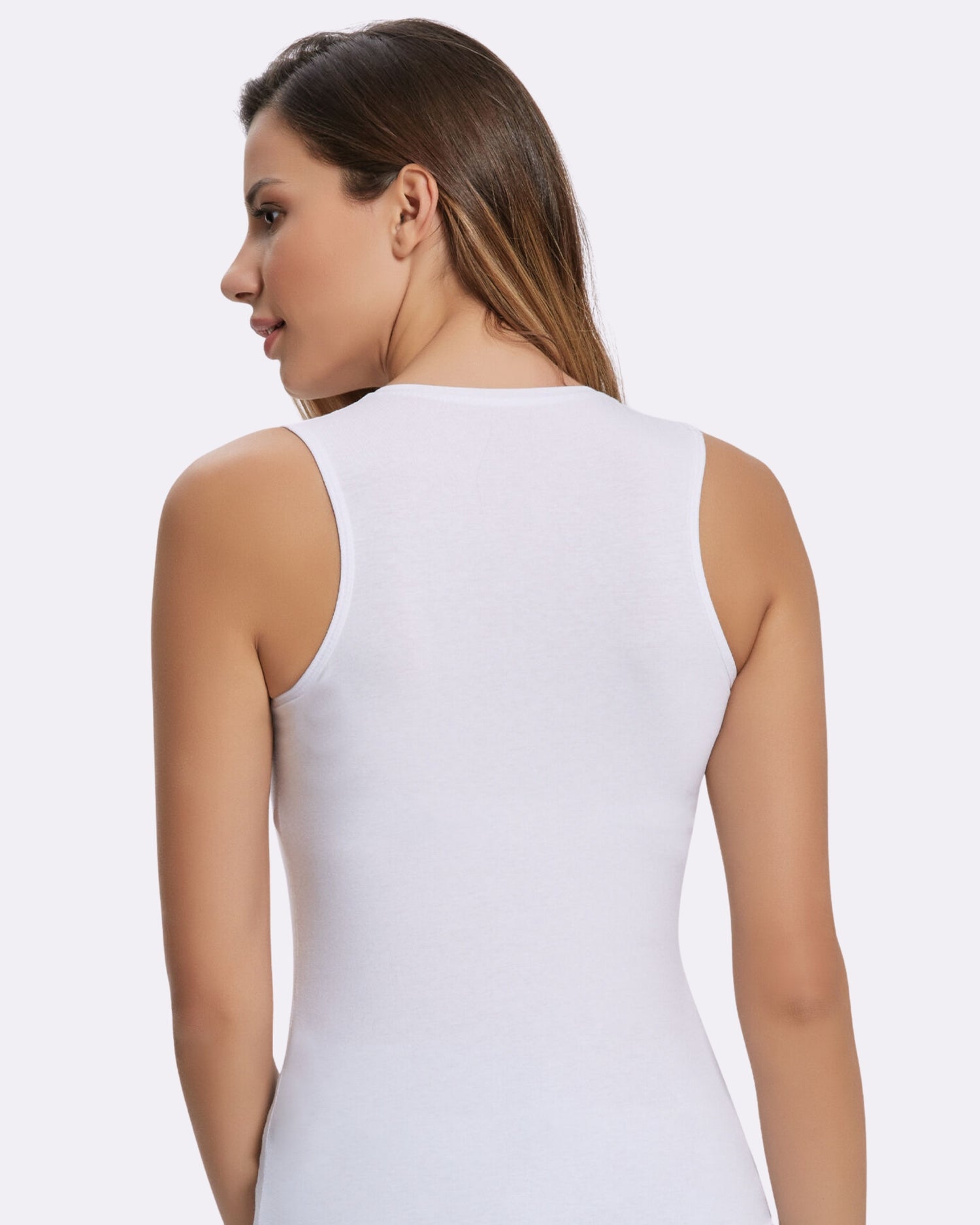 Pamuklu Kadın Elastan 0 Yaka Kolsuz Body 2264
