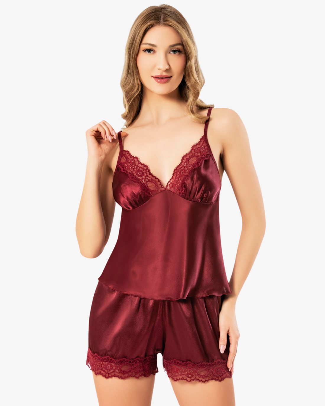 Saten Kadın Şortlu Takım Gecelik 3130