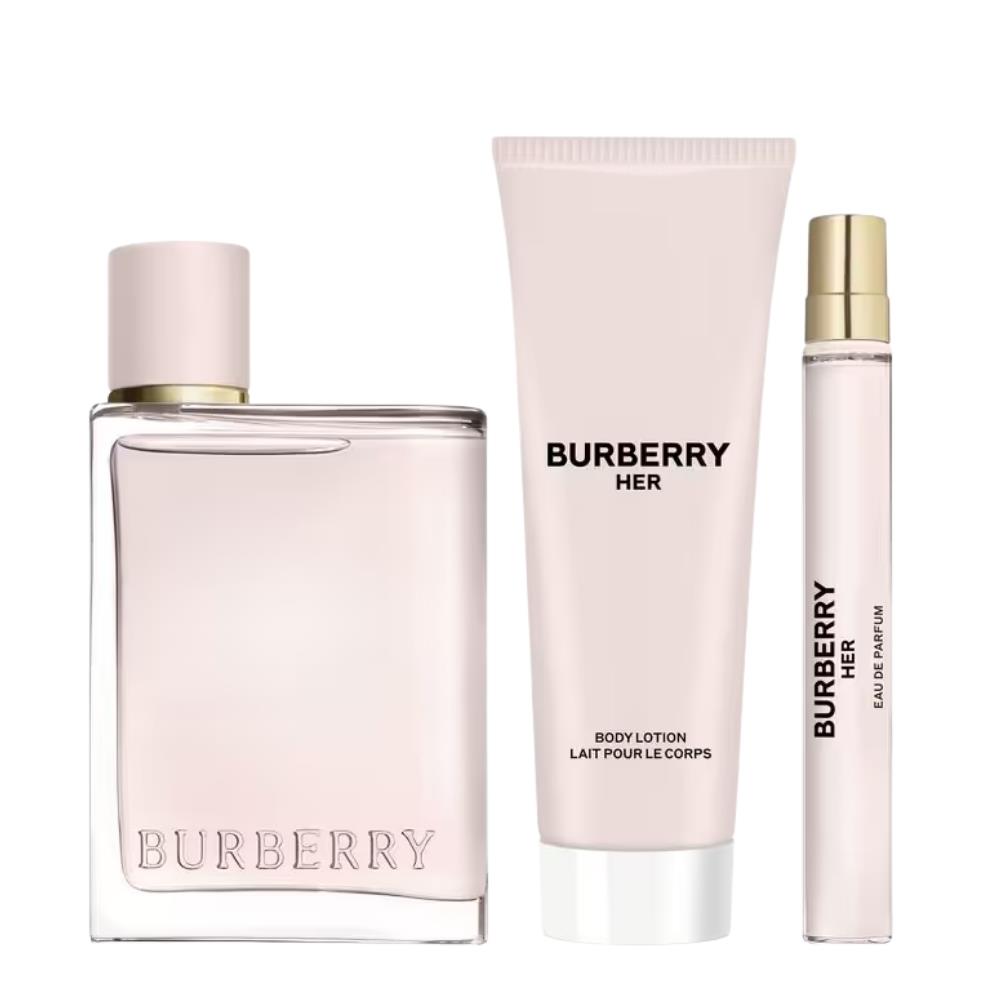 Burberry Her EDP 100 ml+EDP 10 ml+Body Lotion 75 ml Kadın Parfüm Seti