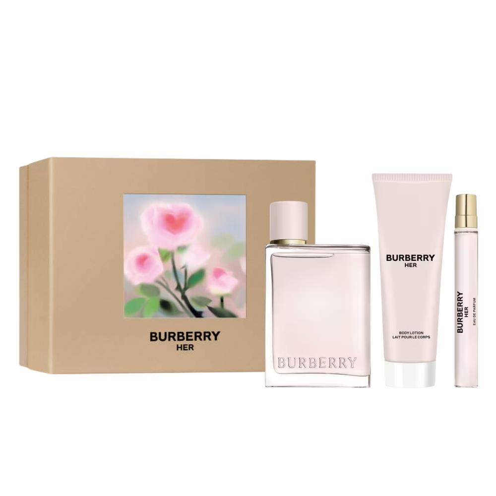Burberry Her EDP 100 ml+EDP 10 ml+Body Lotion 75 ml Kadın Parfüm Seti