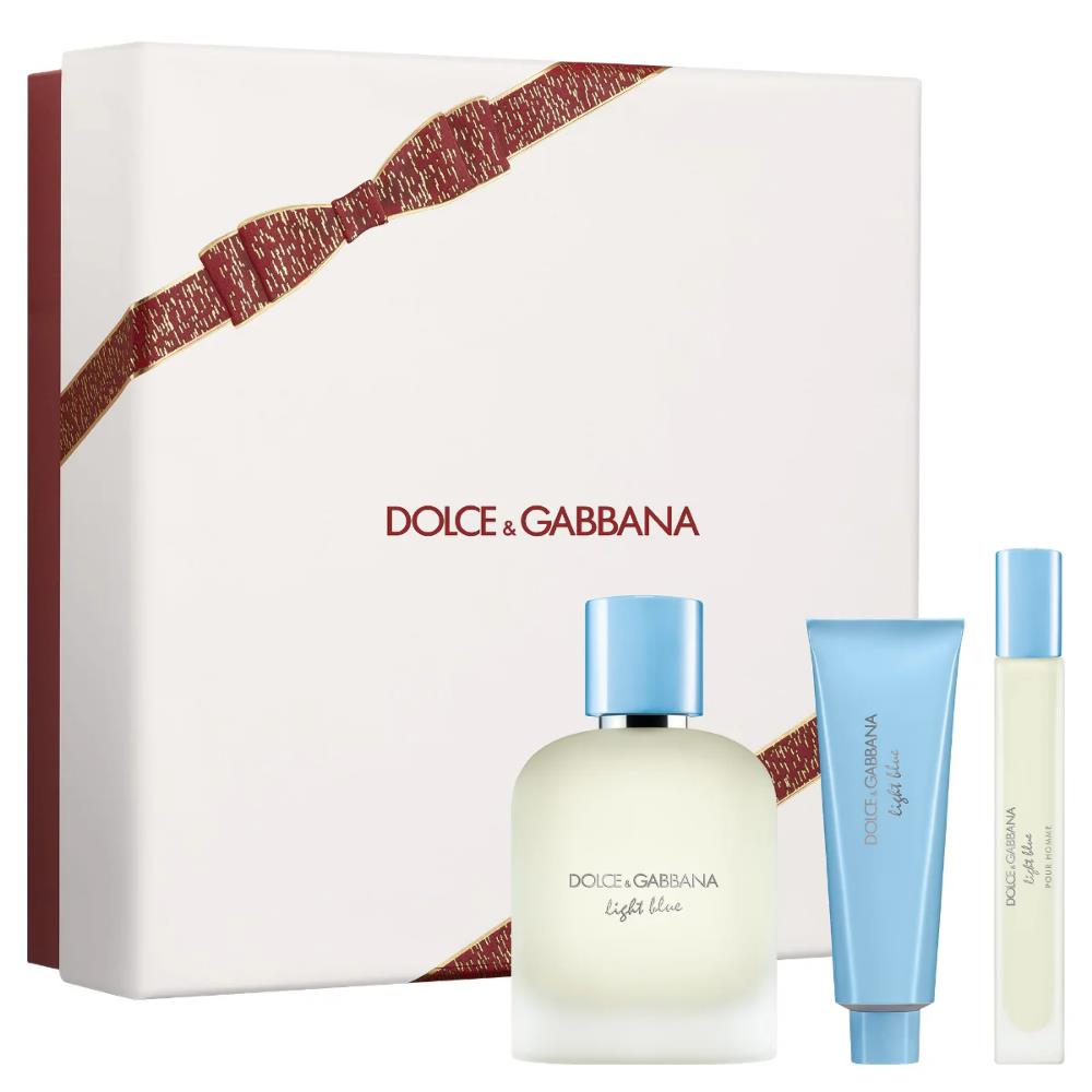 Dolce &amp; Gabbana Light Blue Pour Homme EDT 100 ml + EDT 10 ml + 50 ml Shower Gel Erkek Parfüm Seti