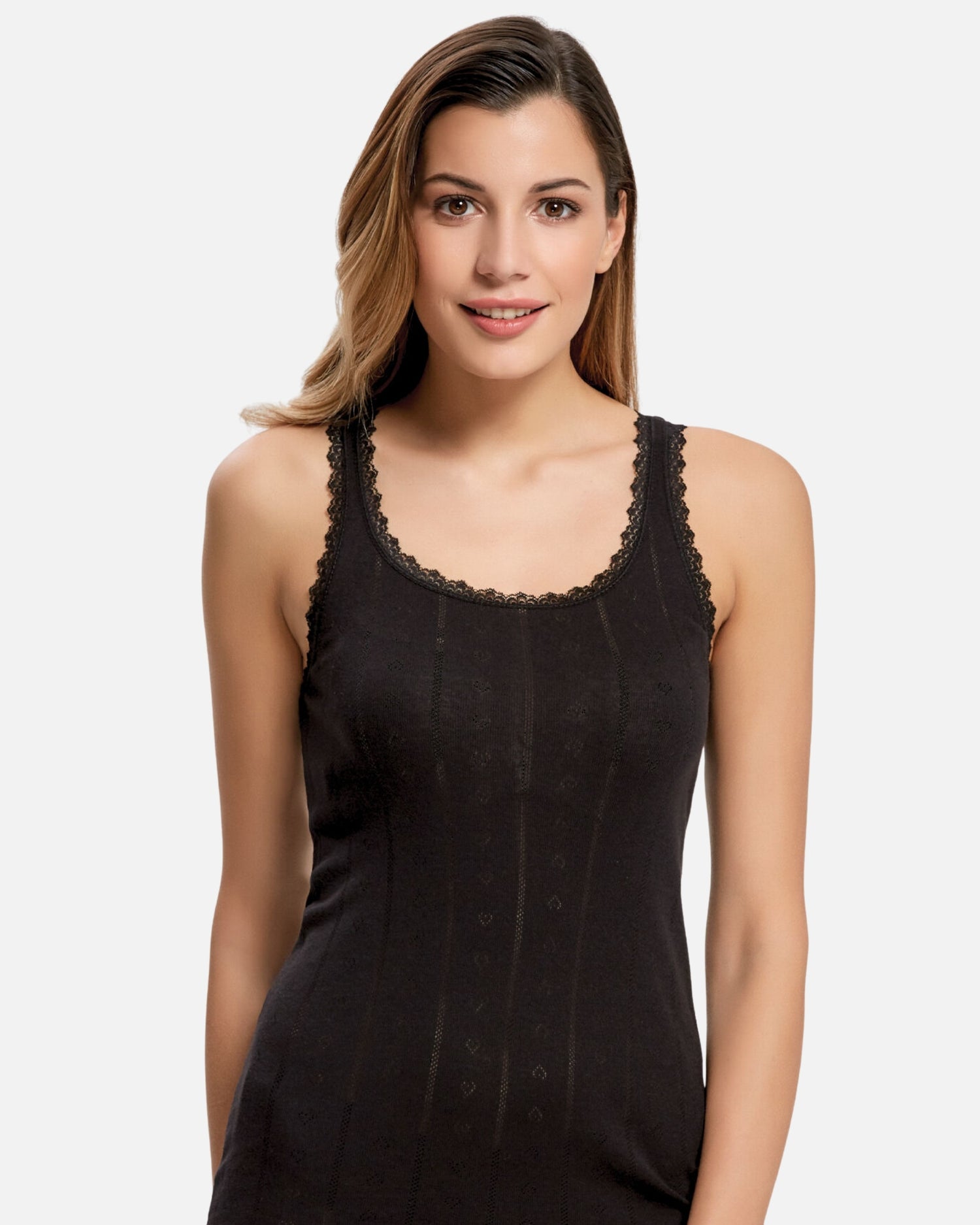 Kadın Geniş Askılı Dantelli Jakarlı Atlet 2024