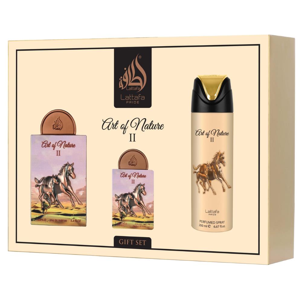 Lattafa Pride Art Nature II EDP 100 ml + EDP 20 ml + 200 ml Body Shower Unisex Parfüm Seti