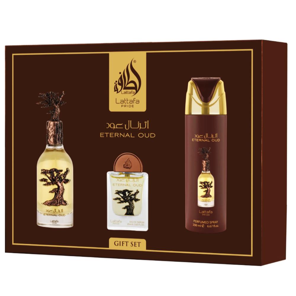 Lattafa Pride Eternal Oud EDP 100 ml + EDP 20 ml +  Deodorant 200 ml Unisex Parfüm Seti