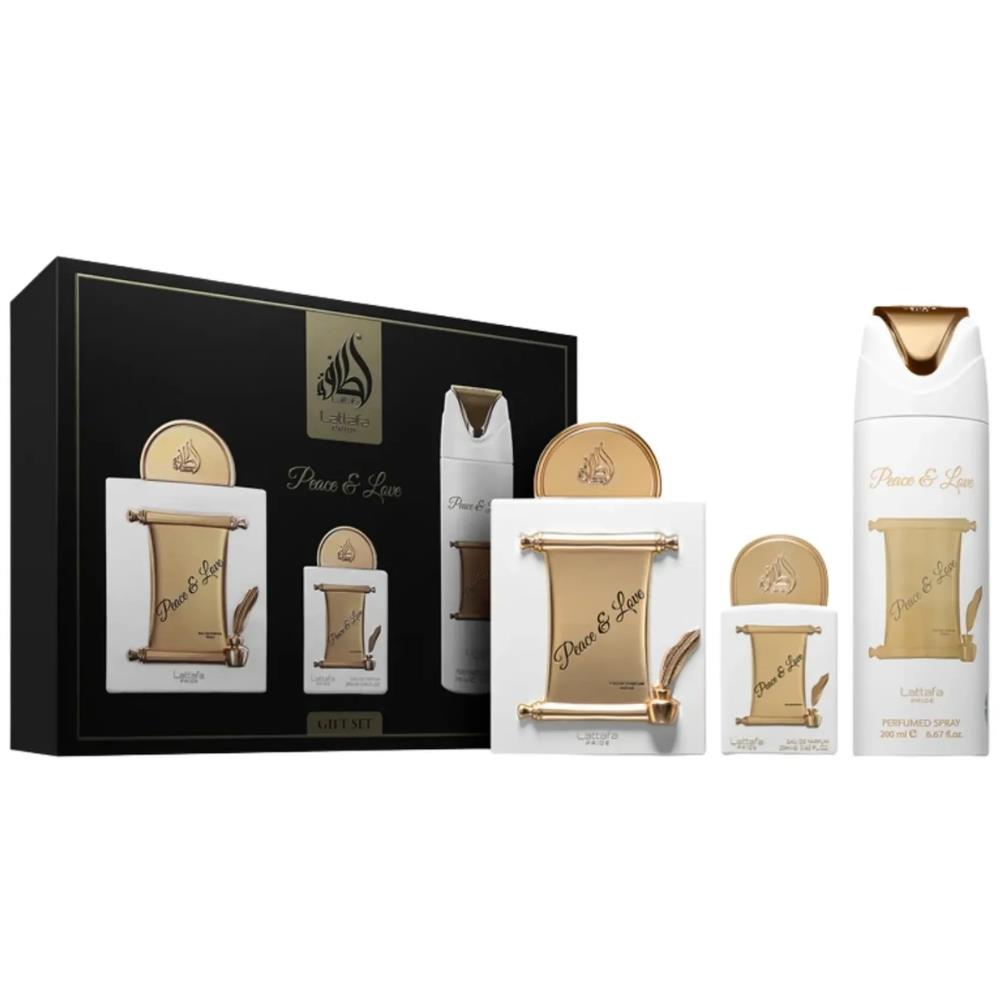 Lattafa Pride Peace &amp; Love EDP 100 ml + EDP 20 ml +  Deodorant 200 ml Unisex Parfüm Seti