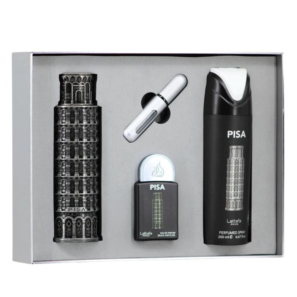 Lattafa Pride Pisa EDP 100 ml +  EDP  20 ml + 200 ml Body Shower Erkek Parfüm Seti