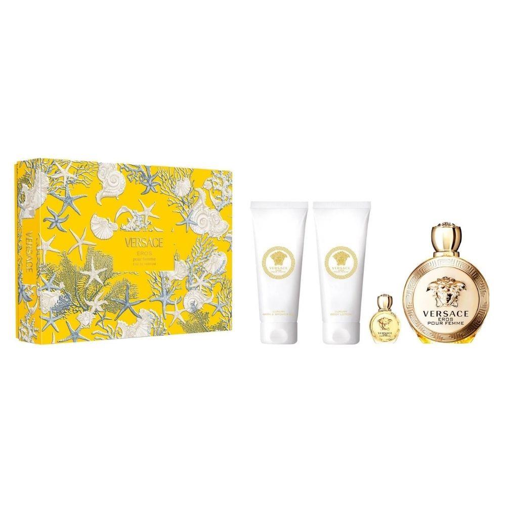 Versace Eros Pour Femme EDP 100 ml+EDP 5 ml+Luxury Body Lotion 100 ml+Bath &amp; Shower Gel 100 ml Kadın Parfüm Seti